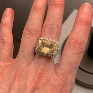 JTV Citrine Zircon platinum over sterling silver